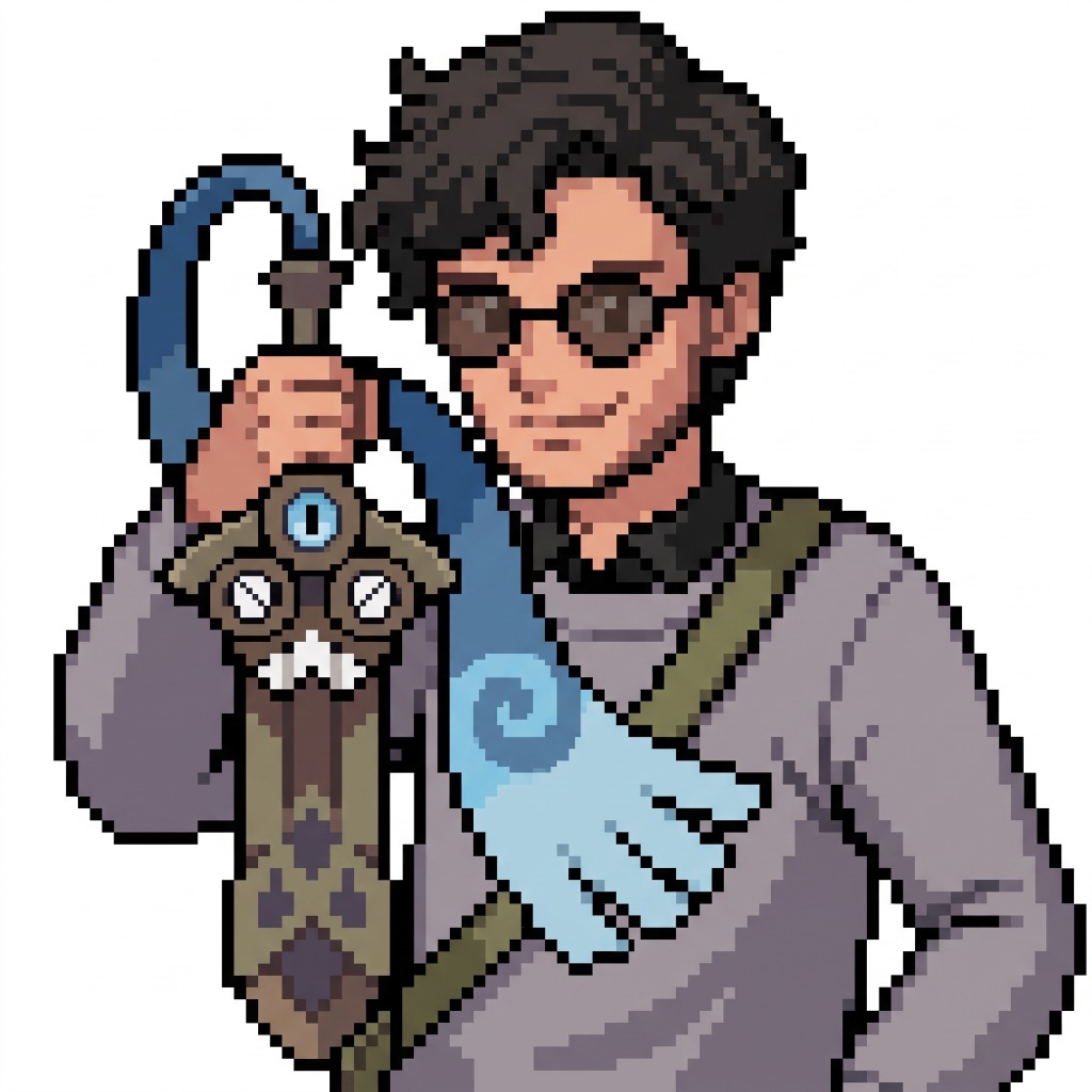 Evan, Chasseur de pokémons avec son Monorpale